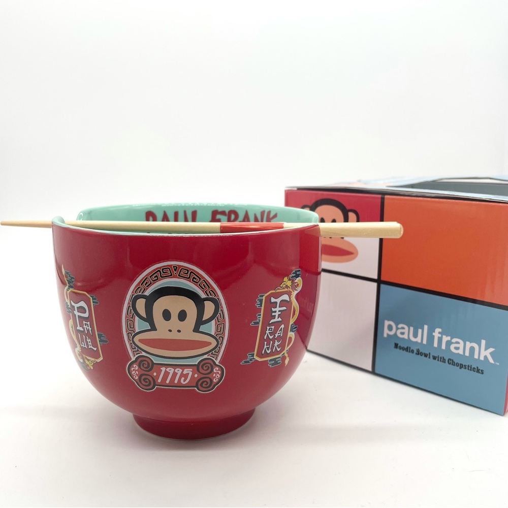 Paul Frank Ramen Noodle Bowl With Chopsticks Brand New